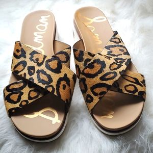 Sam Edelman Audrea Haircalf Cross Starp Slide Sandals